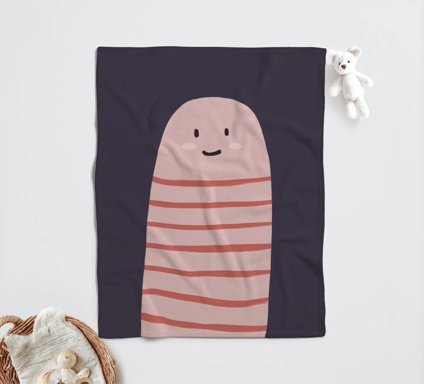 Earthworm fleecedeken van we line studio - art