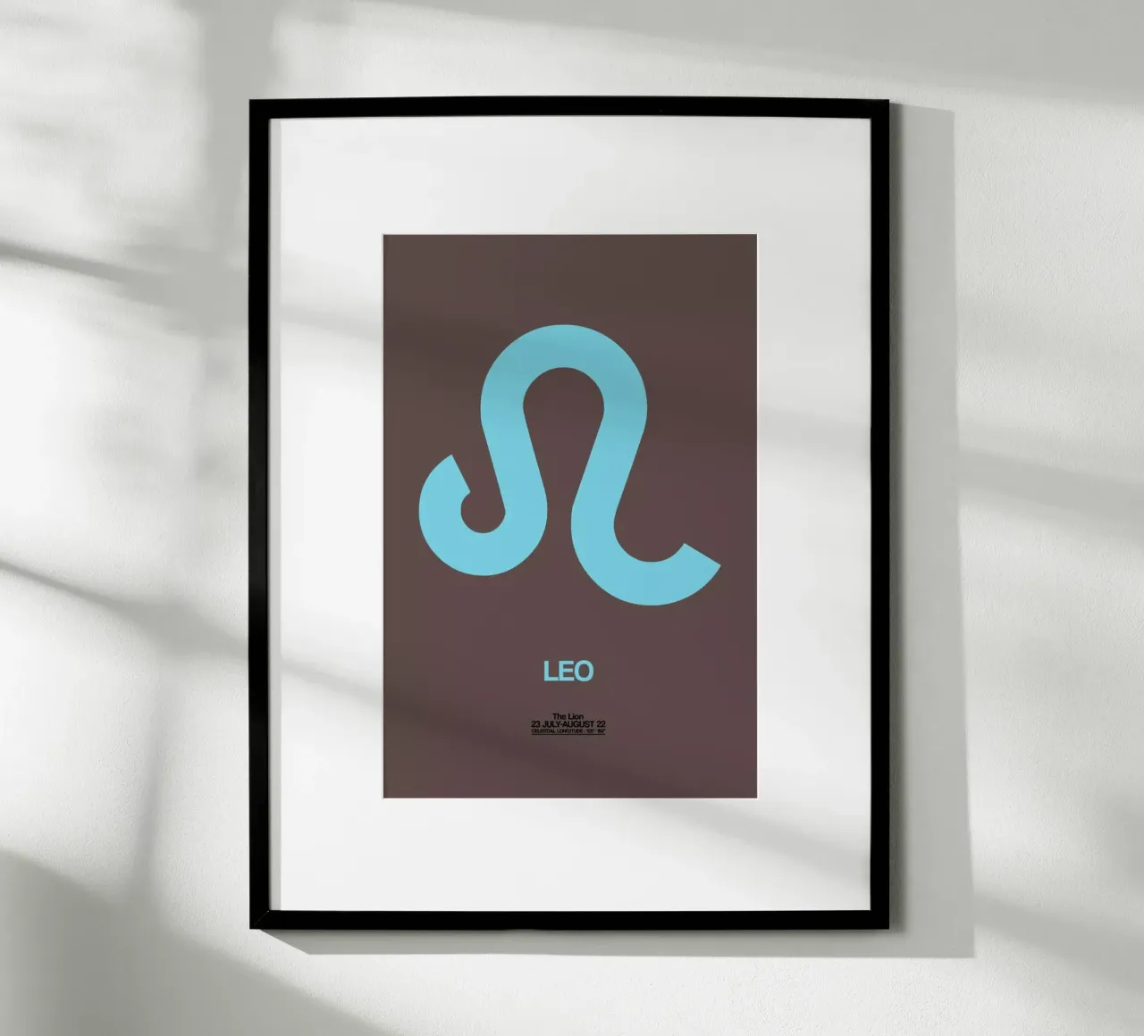 Leo Zodiac Sign Red poster con telaio in alluminio da Naxart