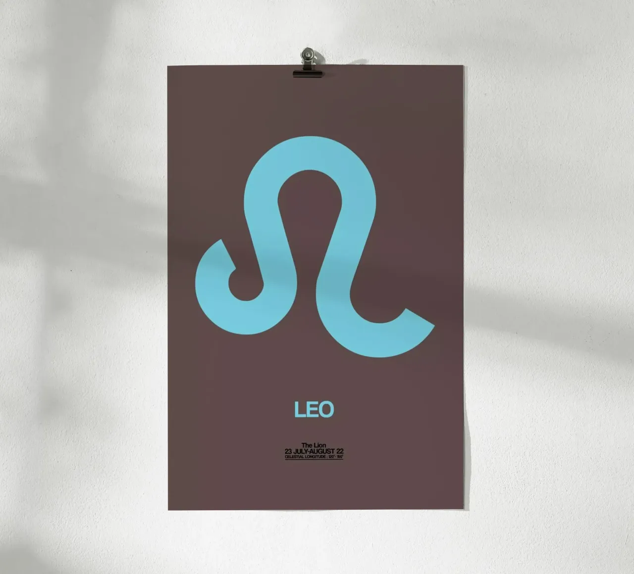 Leo Zodiac Sign Red poster con telaio in alluminio da Naxart