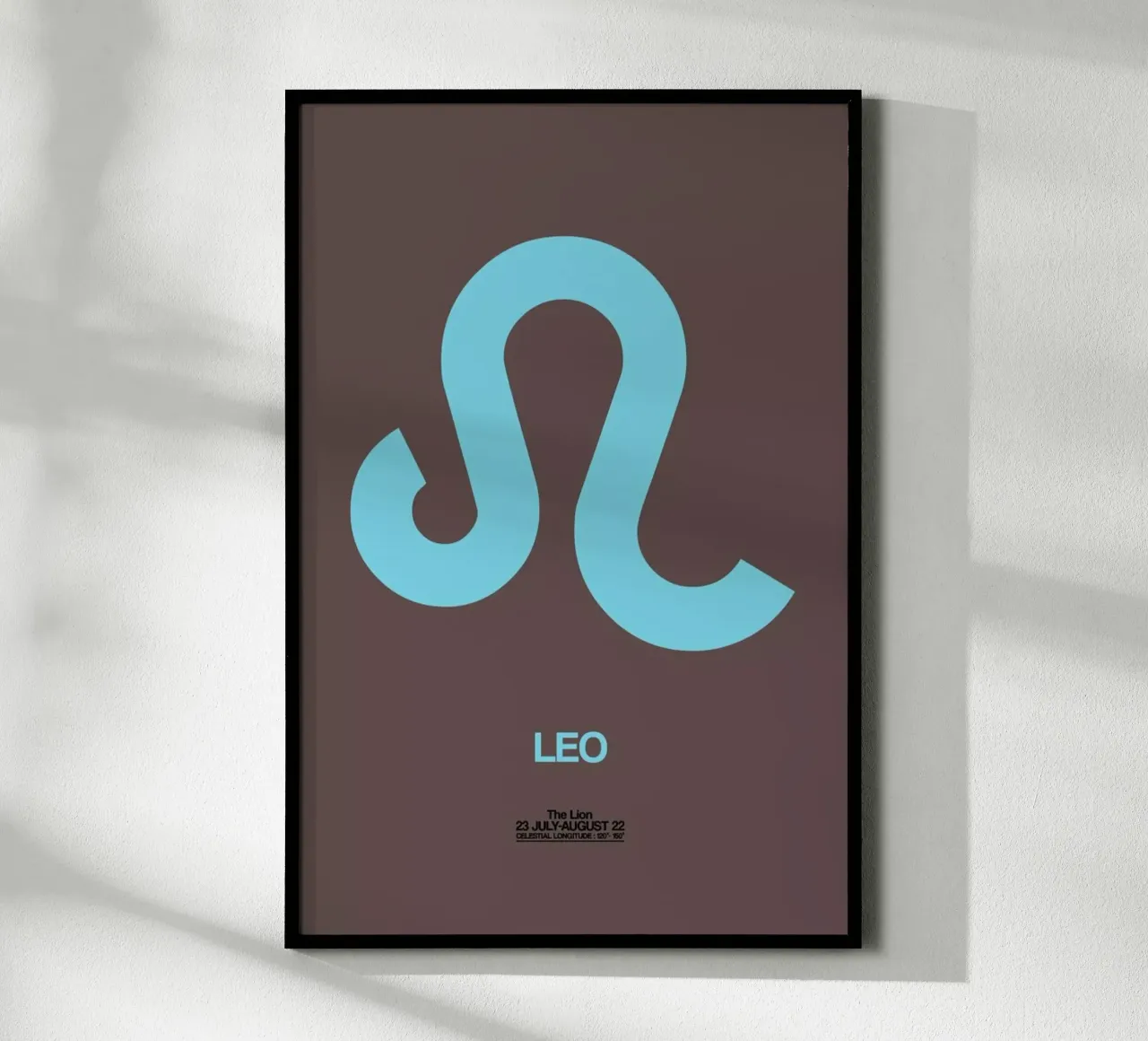 Leo Zodiac Sign Red poster con telaio in alluminio da Naxart