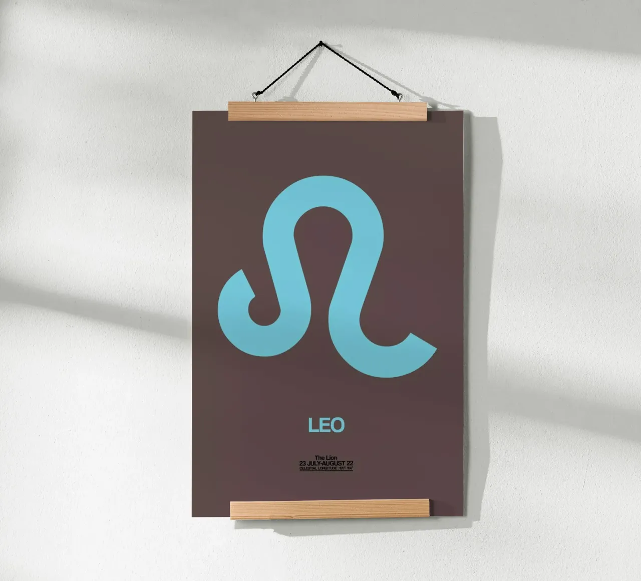 Leo Zodiac Sign Red poster con telaio in alluminio da Naxart