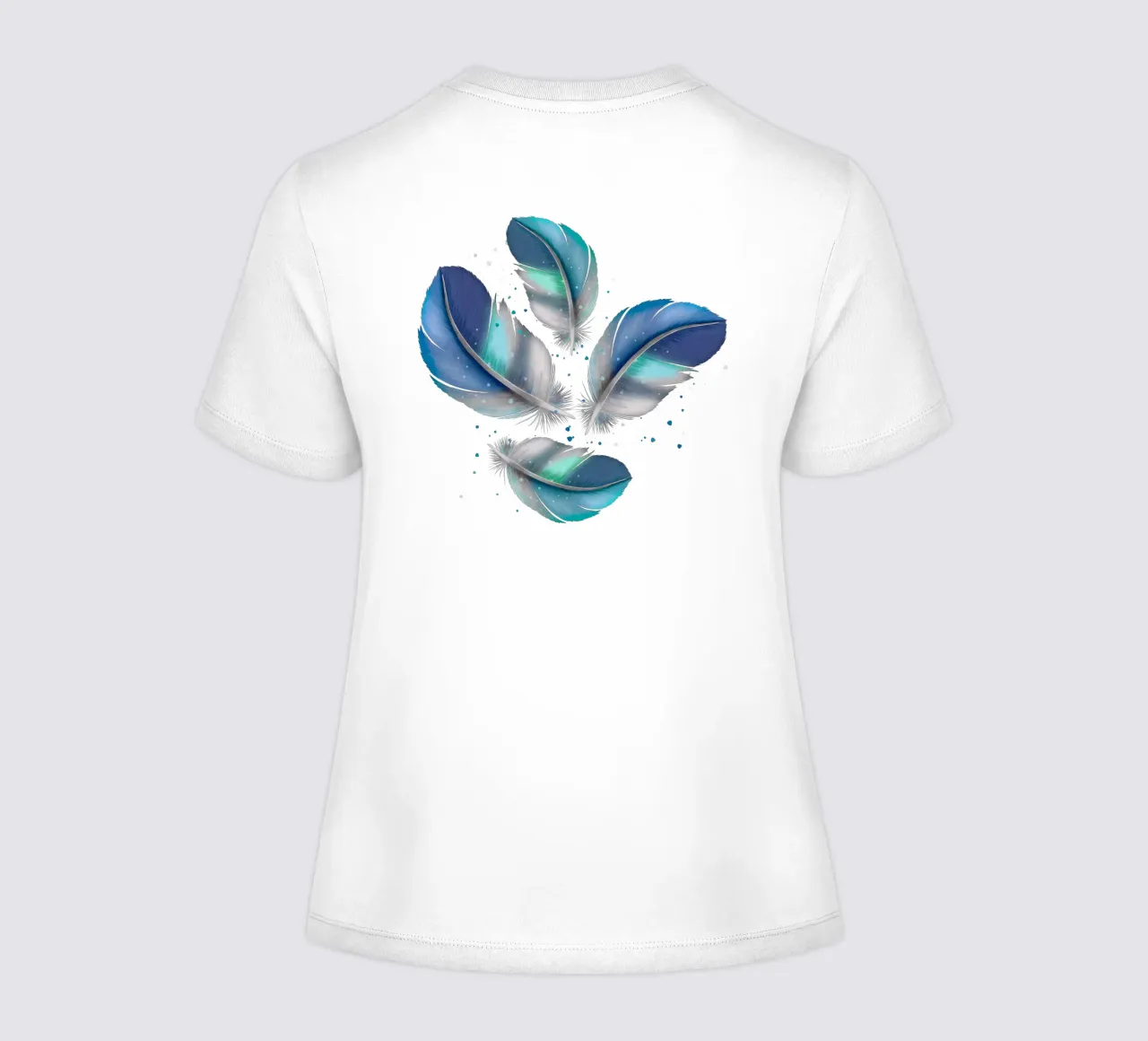 Feder in Blau bis Grau. Feder Muster. Frauen T-Shirt von CalliLetters