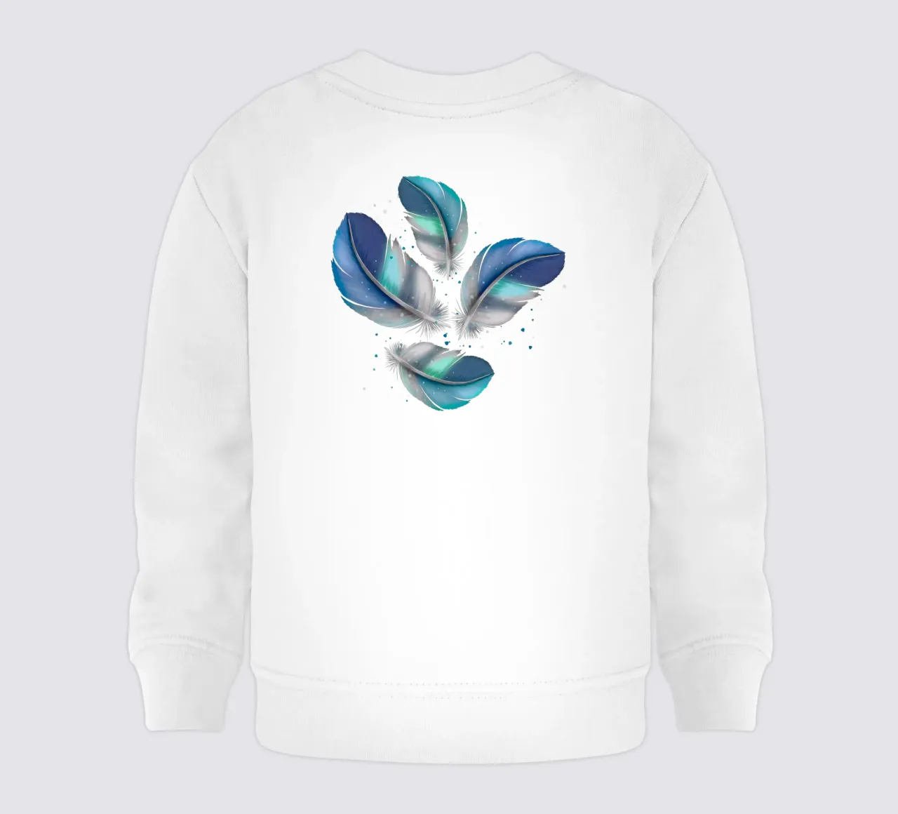 Piuma di colore blu-grigio. Modello di piuma. felpa neonato da CalliLetters