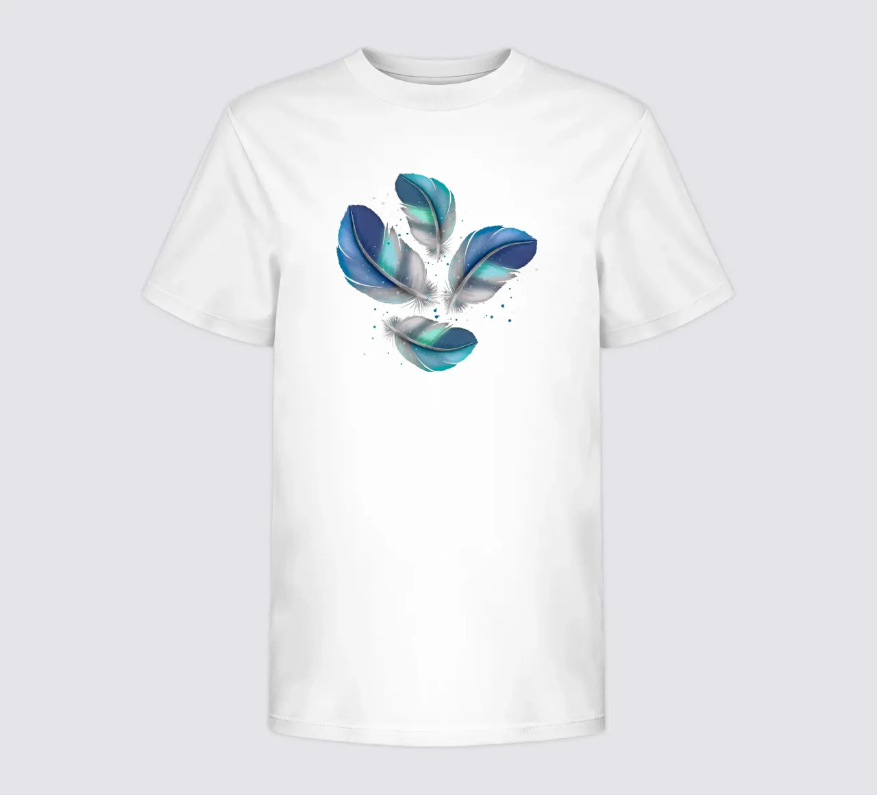 Feder in Blau bis Grau. Feder Muster. Kinder T-Shirt von CalliLetters