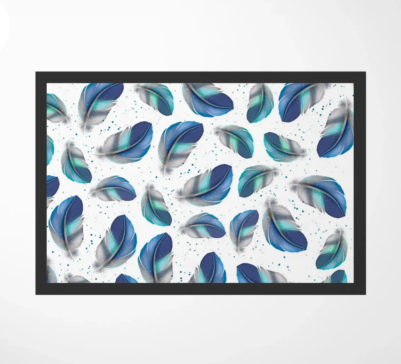 Piuma di colore blu-grigio. Modello di piuma. zerbino da CalliLetters