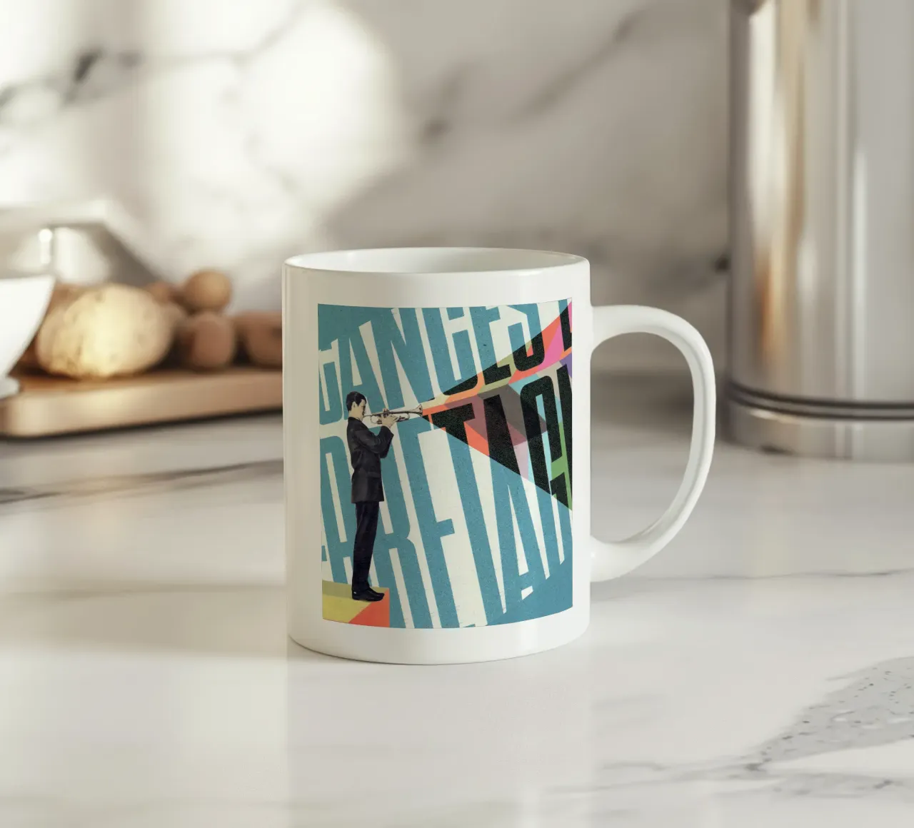 Big bad trumpet player tazza in ceramica da Sammy Slabbinck