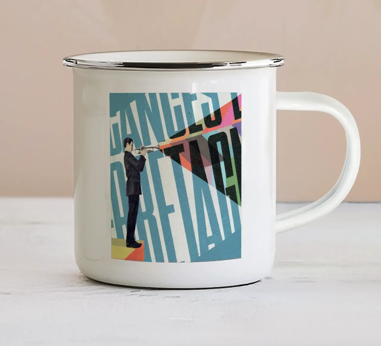 Big bad trumpet player tazza in smalto da Sammy Slabbinck