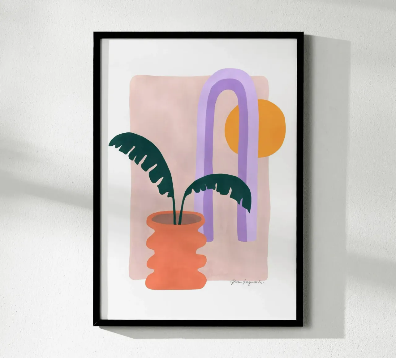 Banana & Sunshine poster con telaio in plastica da karenmenzenbach
