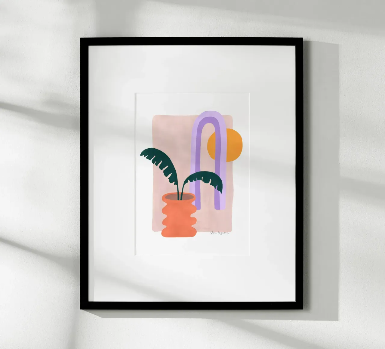 Banana & Sunshine poster con telaio in plastica da karenmenzenbach
