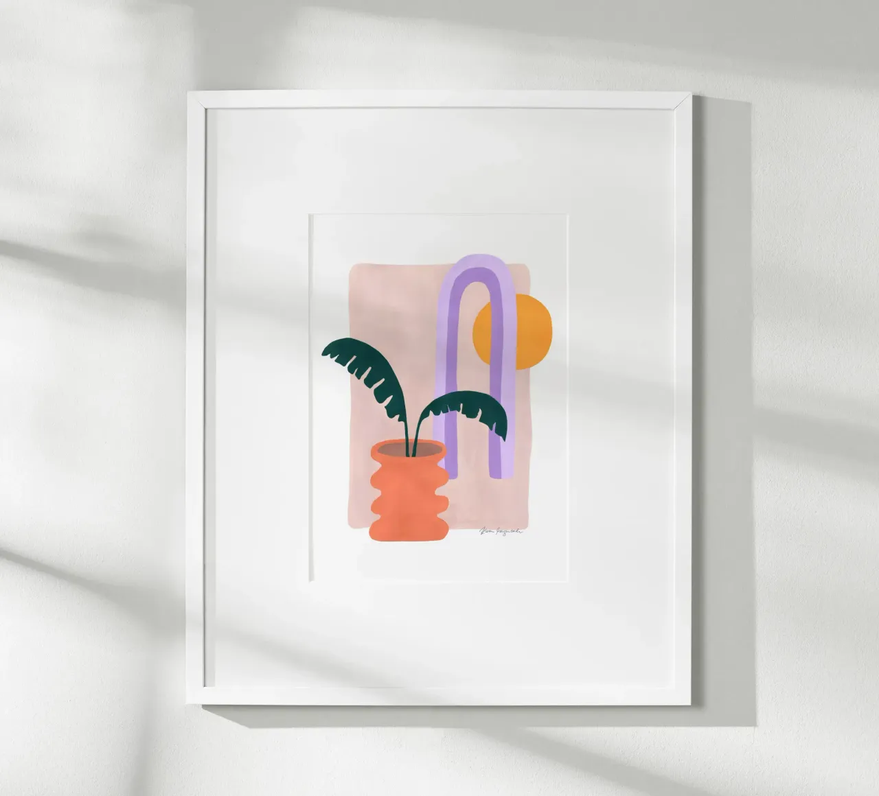 Banana & Sunshine poster con telaio in plastica da karenmenzenbach