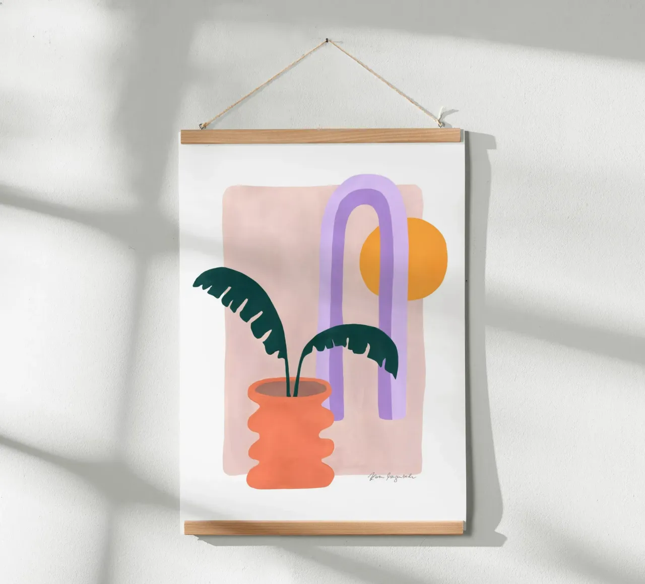 Banana & Sunshine poster con telaio in plastica da karenmenzenbach