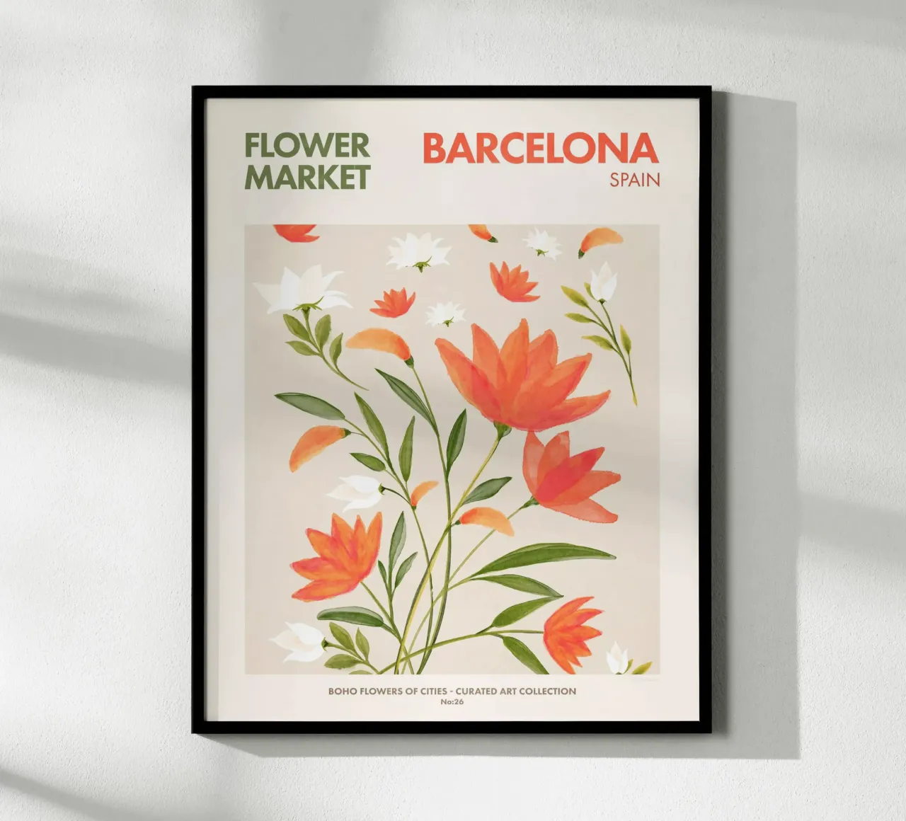 Barcellona poster con telaio in alluminio da Emel Tunaboylu