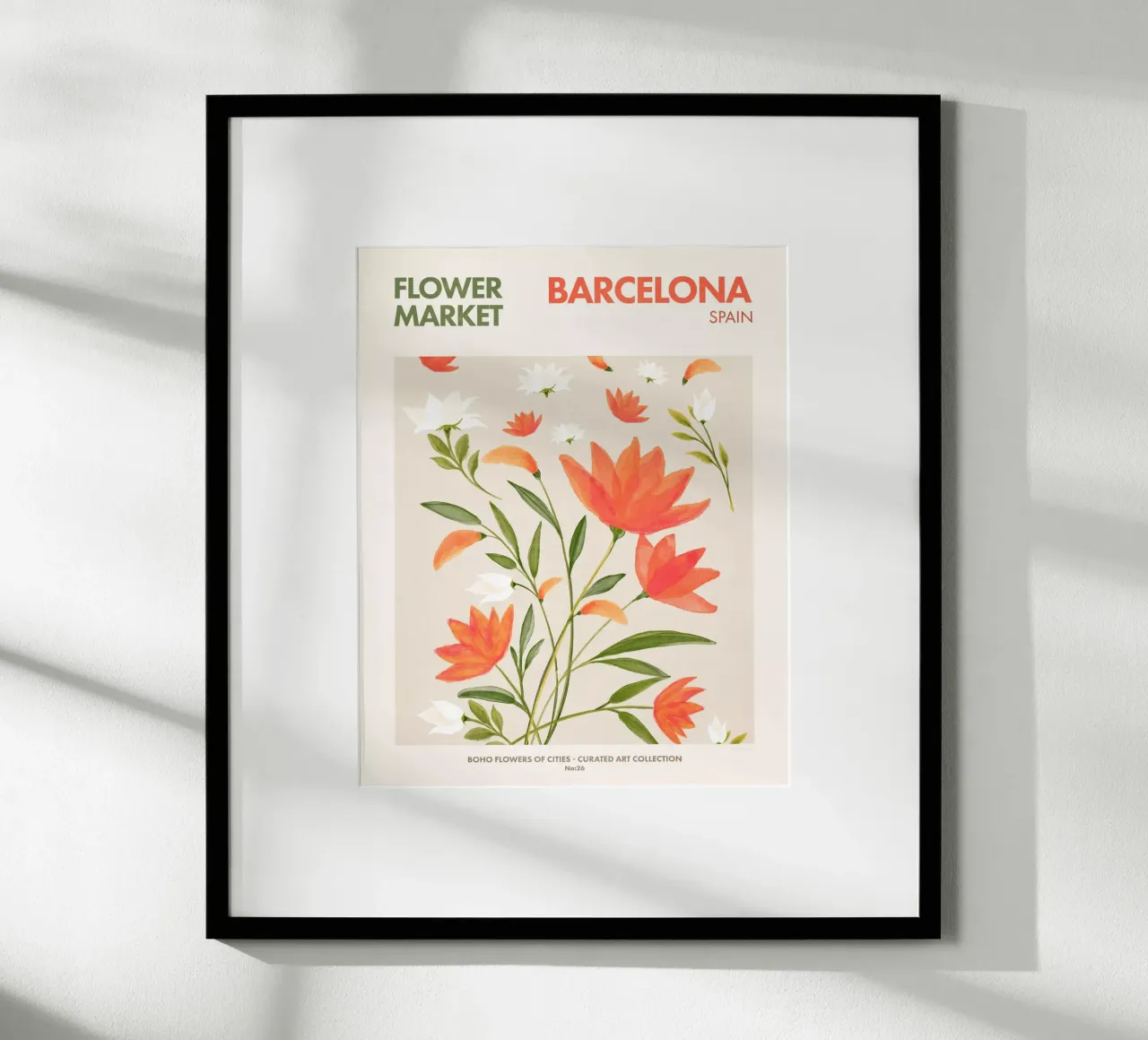 Barcellona poster con telaio in alluminio da Emel Tunaboylu