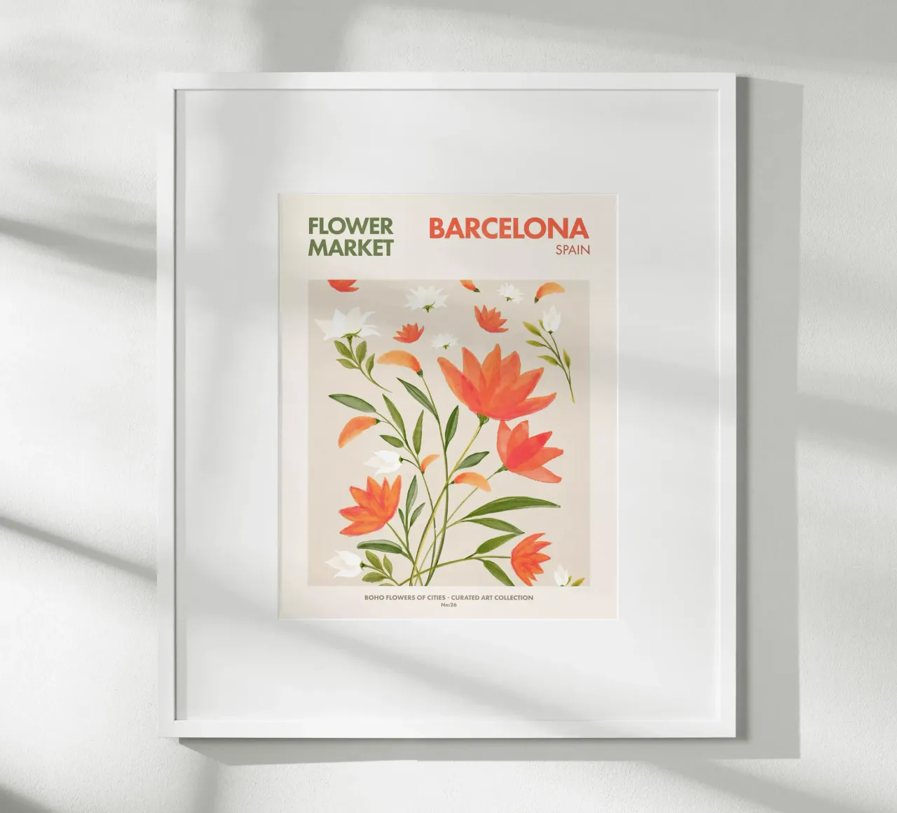 Barcellona poster con telaio in alluminio da Emel Tunaboylu