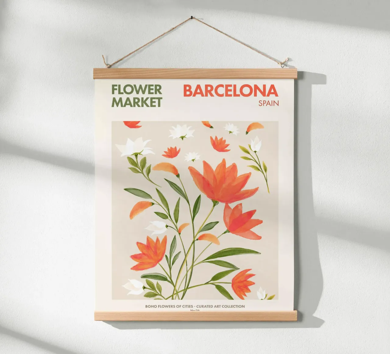 Barcellona poster con telaio in alluminio da Emel Tunaboylu
