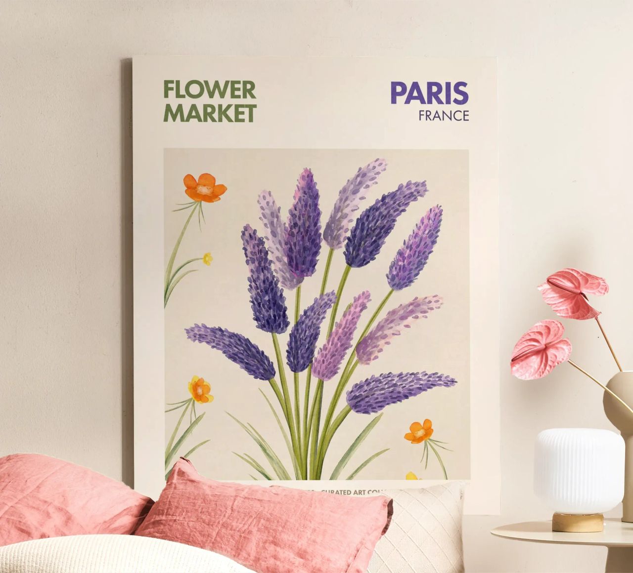 Pariser Blumenmarkt Leinwand von Emel Tunaboylu
