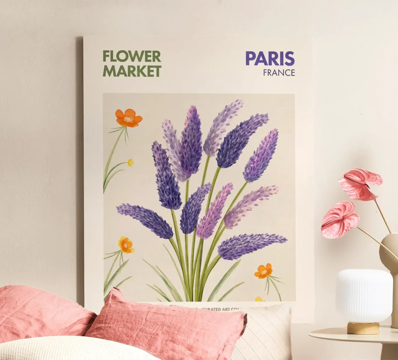 Mercato dei fiori di Parigi tela con Cornice a cassetta da Emel Tunaboylu