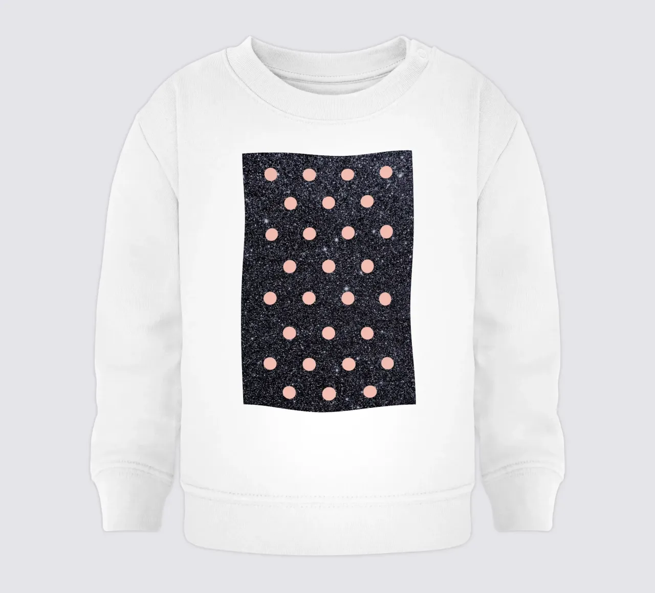 Pink Polka Dots on Shiny Background felpa neonato da cafelab