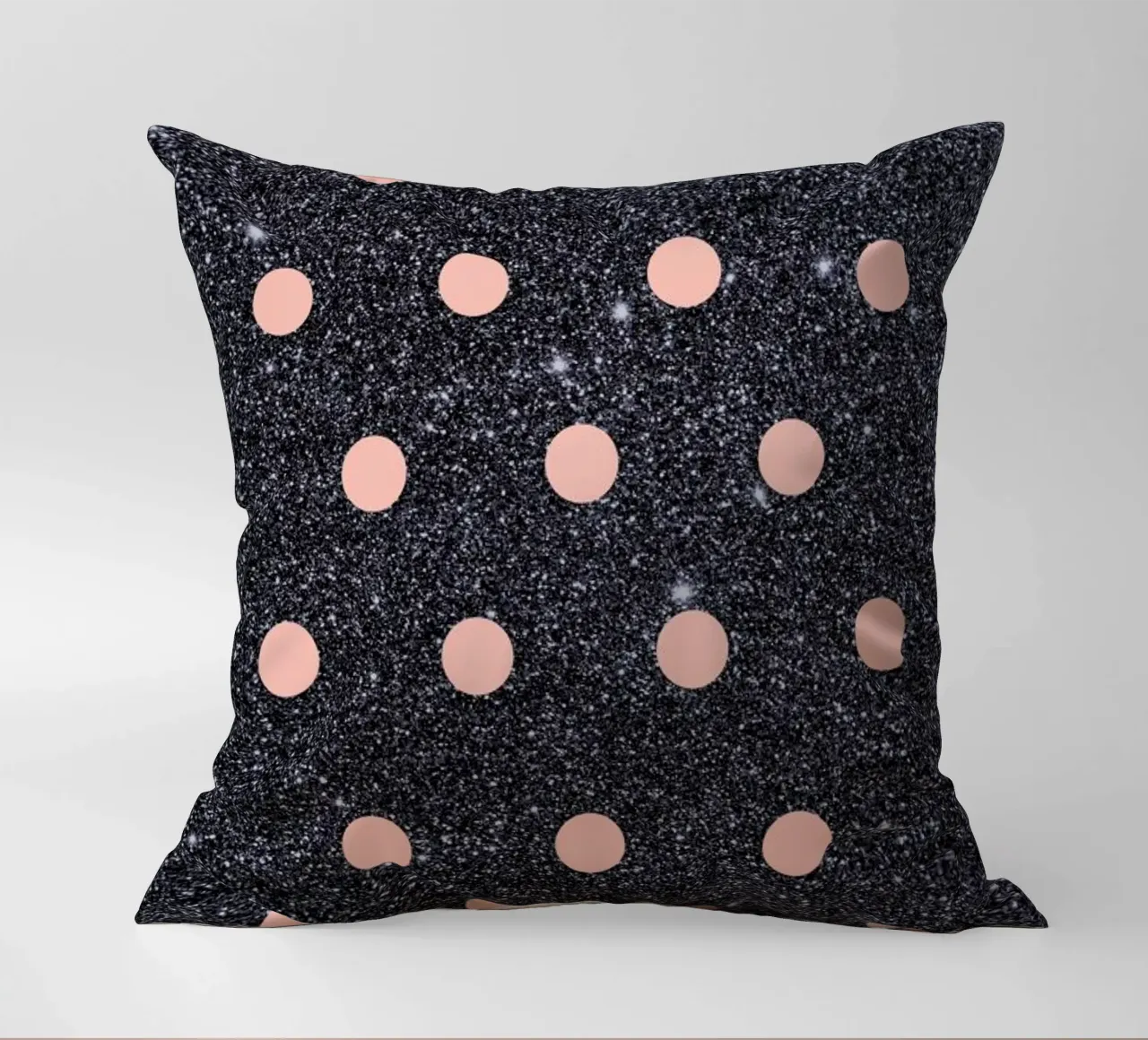 Pink Polka Dots on Shiny Background cuscino da cafelab