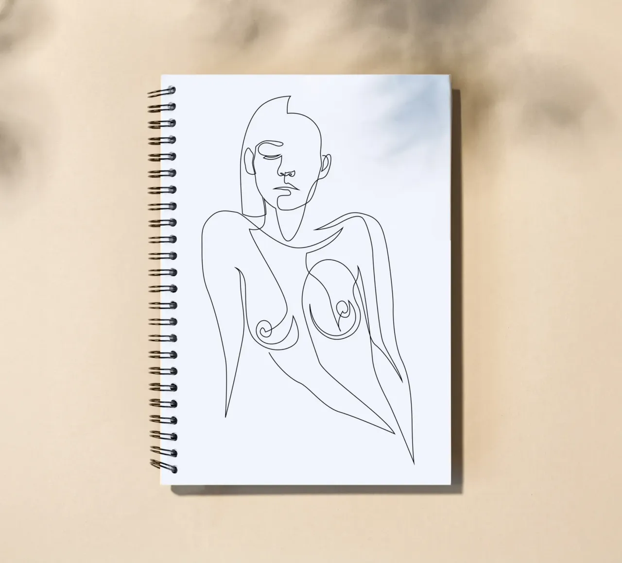 One line nude - E4 spiral notebook by Addillum