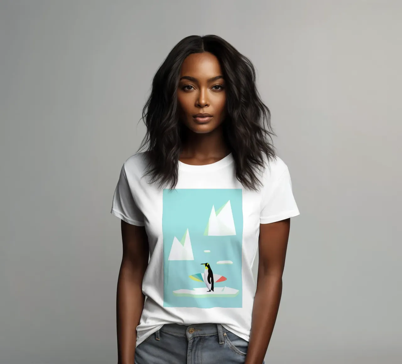 Pingvin women's fitted t-shirt by Swen Swensøn