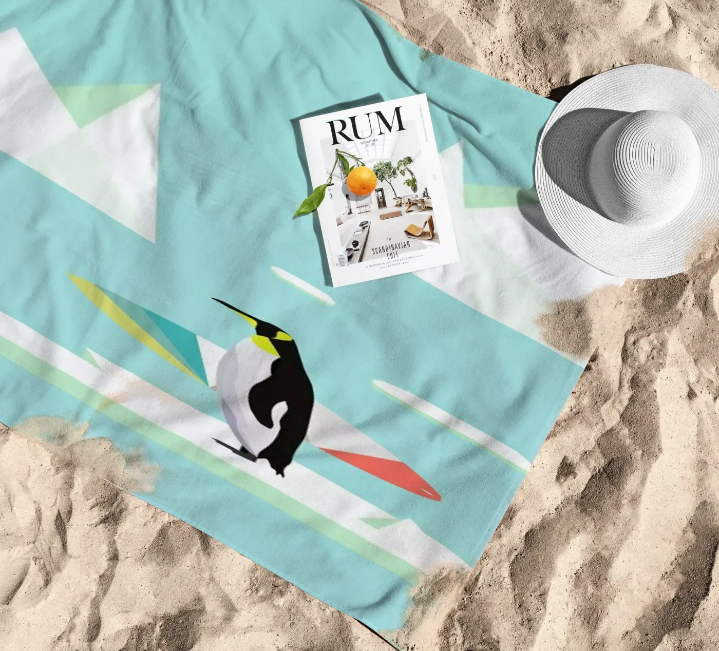 Pingvin strandhanddoek van Swen Swensøn