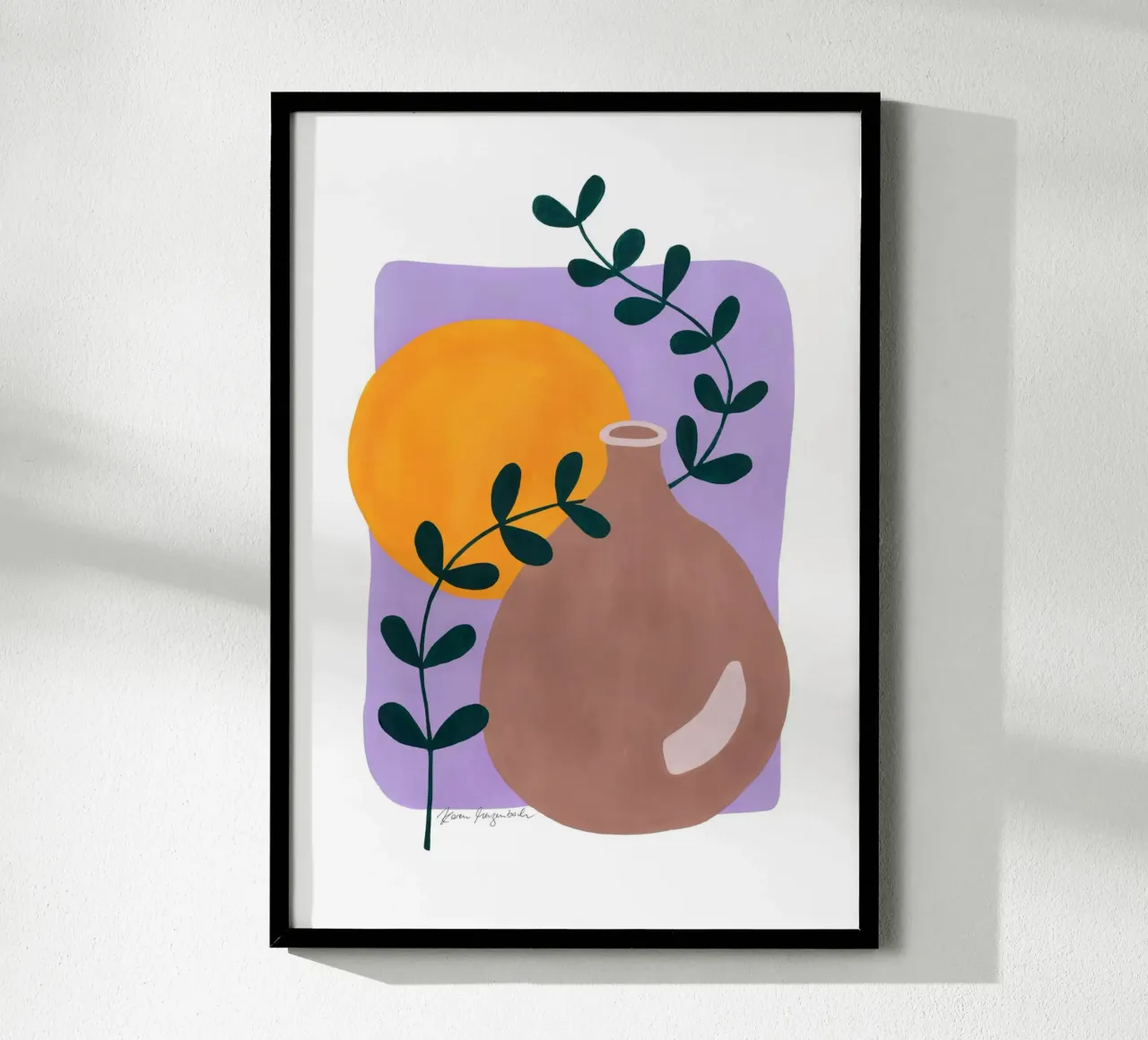 Branch & Sunshine poster with aluminum frame by karenmenzenbach