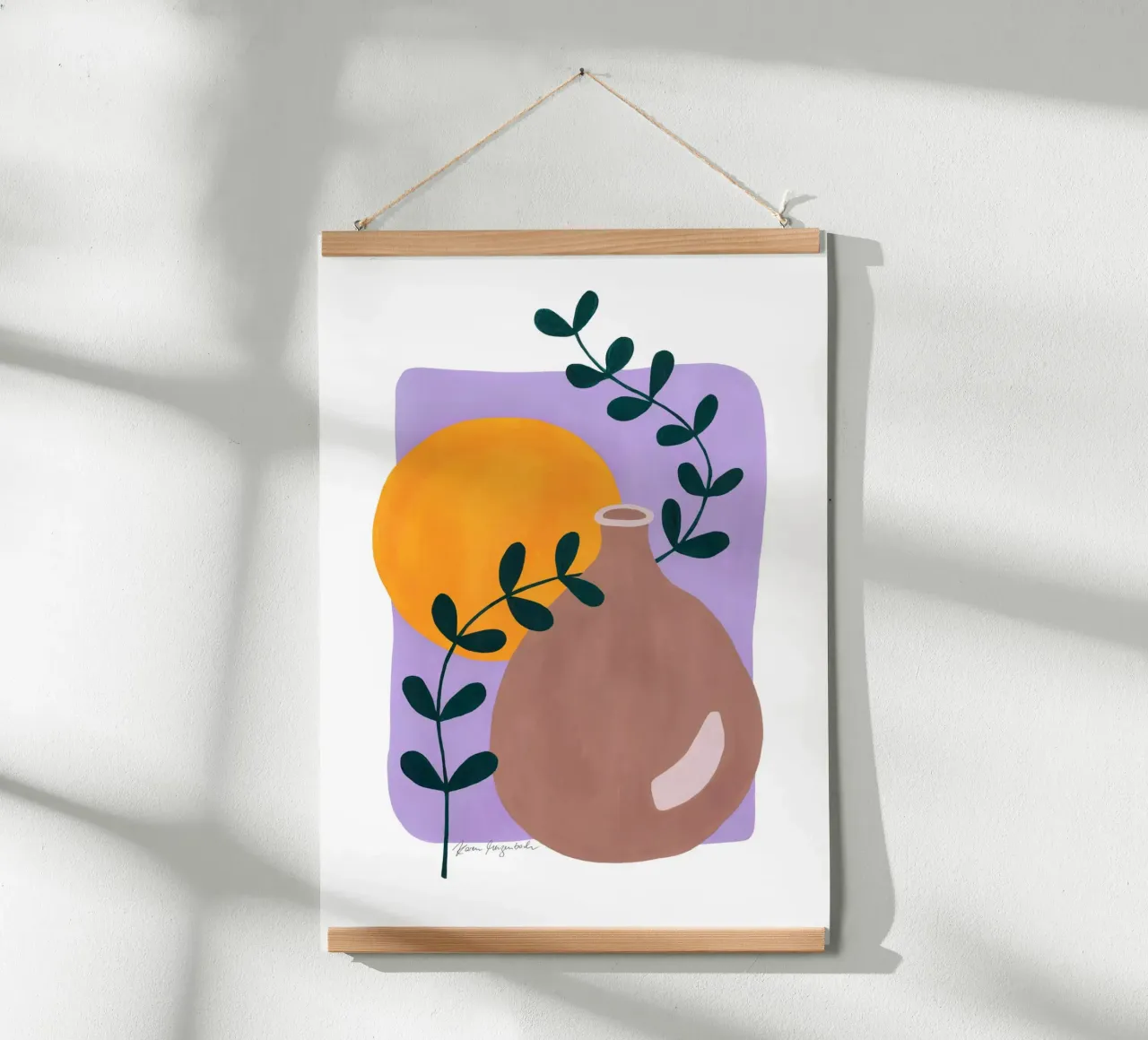 Branch & Sunshine poster with aluminum frame by karenmenzenbach
