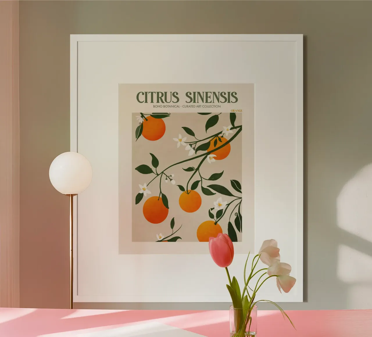 Citrus Sinensis - Arancia poster con telaio in alluminio da Emel Tunaboylu