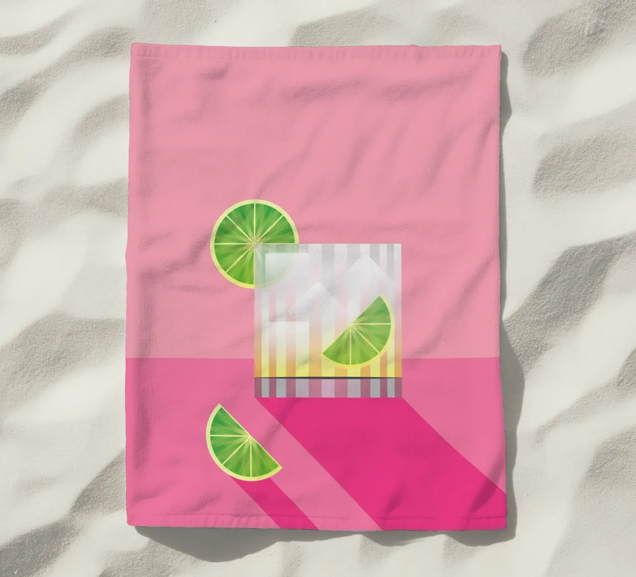 Caipirinha Cocktail Series beach towel by Schuhmann Design