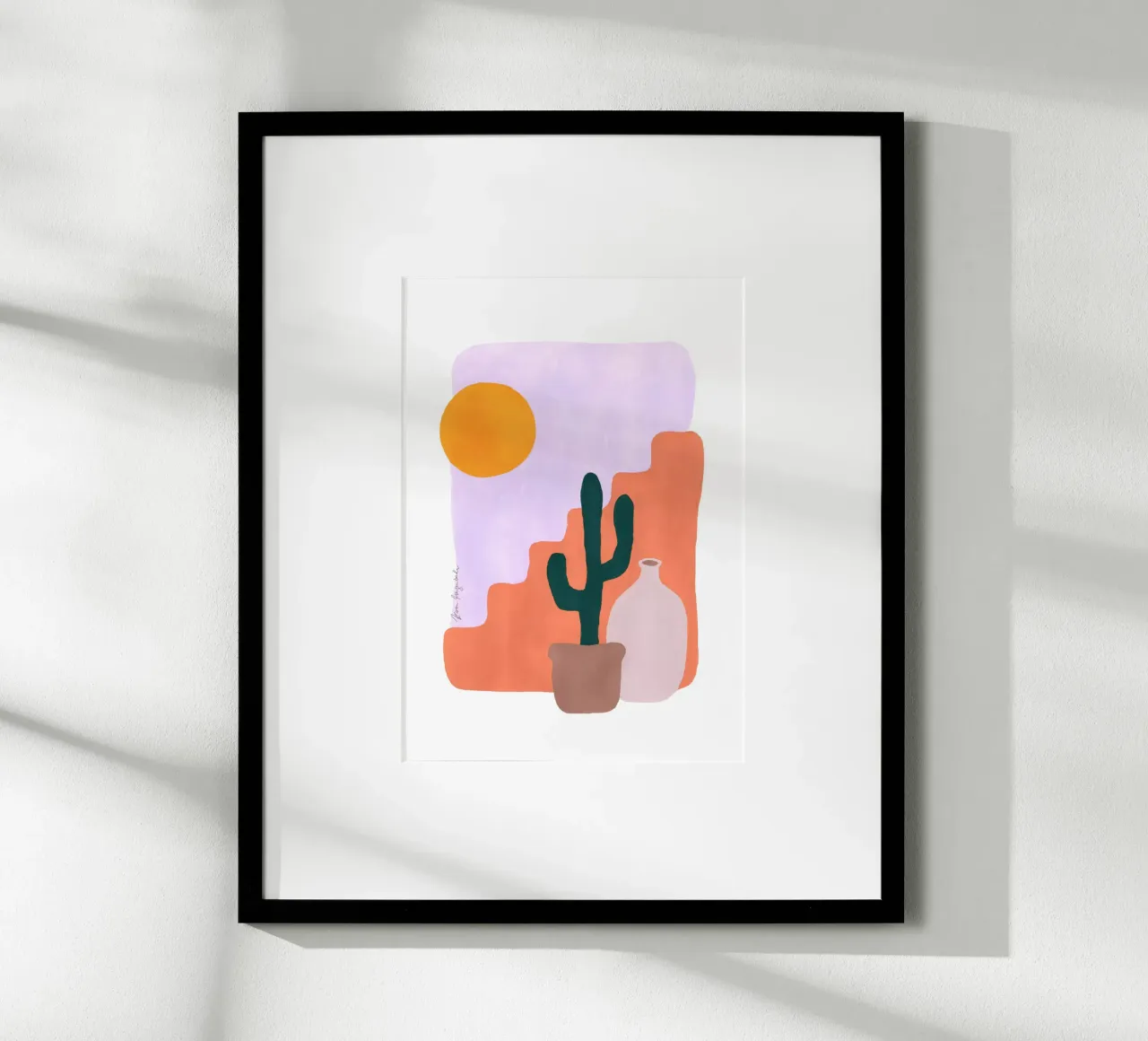 Cactus & Sunshine poster with aluminum frame by karenmenzenbach