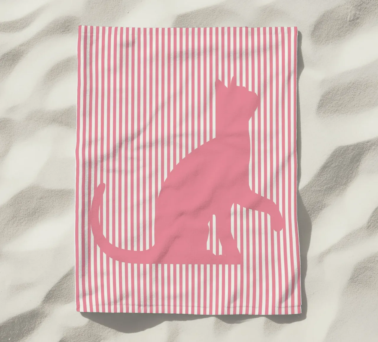 cat beach towel by sunflower