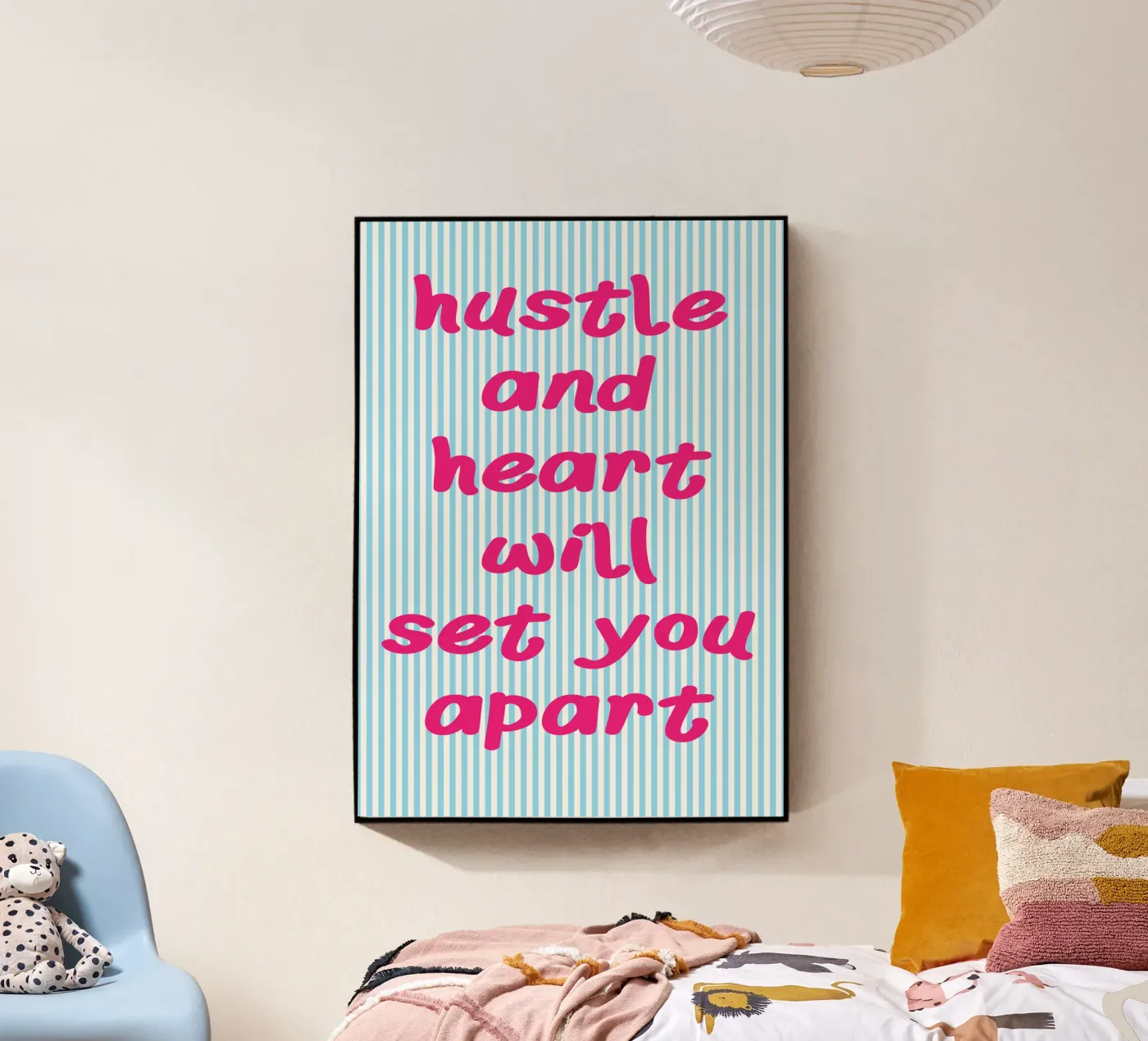 hustle and heart acrylic glass by sunflower