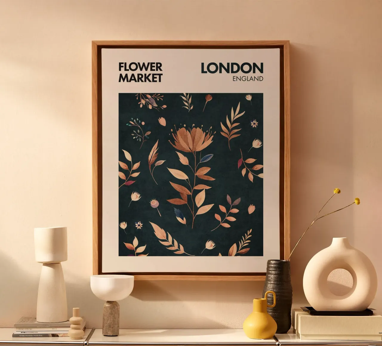 Londra - Mercato dei fiori tela con Cornice a cassetta da Emel Tunaboylu