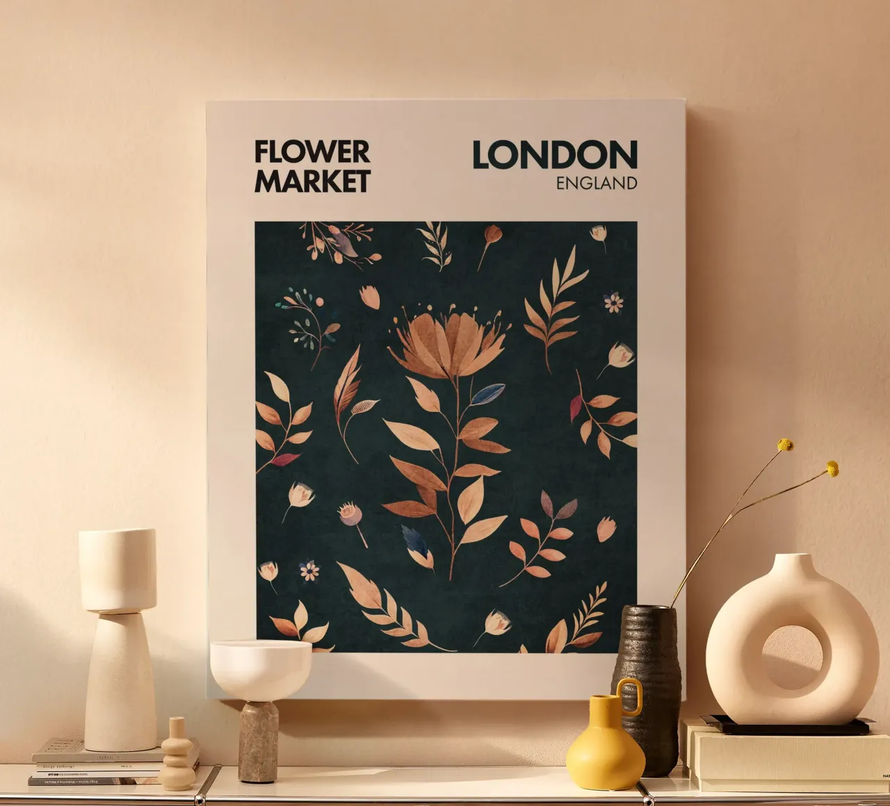 Londra - Mercato dei fiori tela con Cornice a cassetta da Emel Tunaboylu