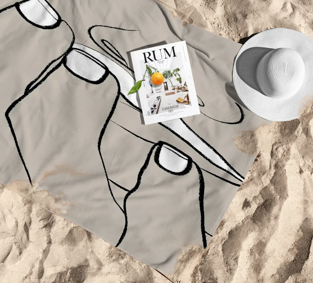 Lips beach towel by 83oranges.com