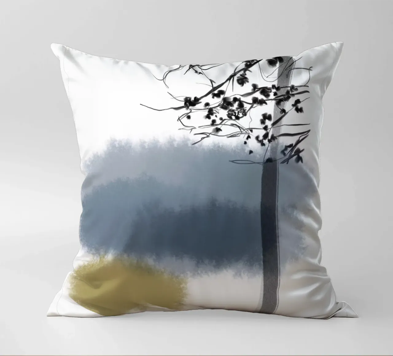 Tree in winter decorative cushion by SaraRosenbaum