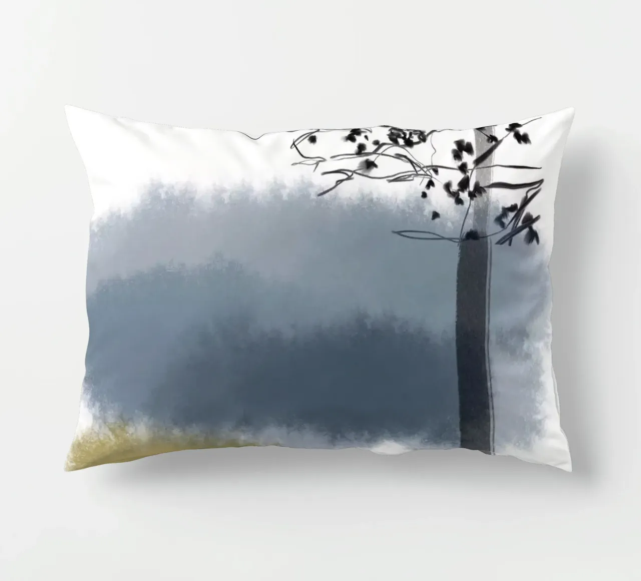Tree in winter decorative cushion by SaraRosenbaum
