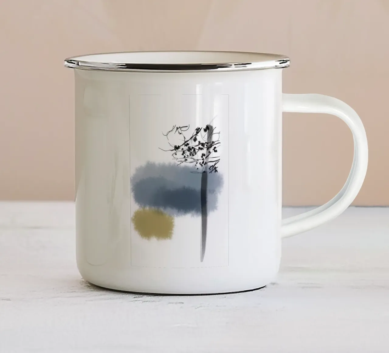 Arbre en hiver mug en émail de SaraRosenbaum