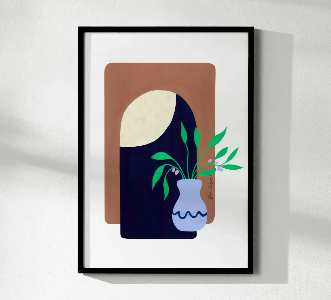 Olive Branch & Moonlight poster con telaio in plastica da karenmenzenbach