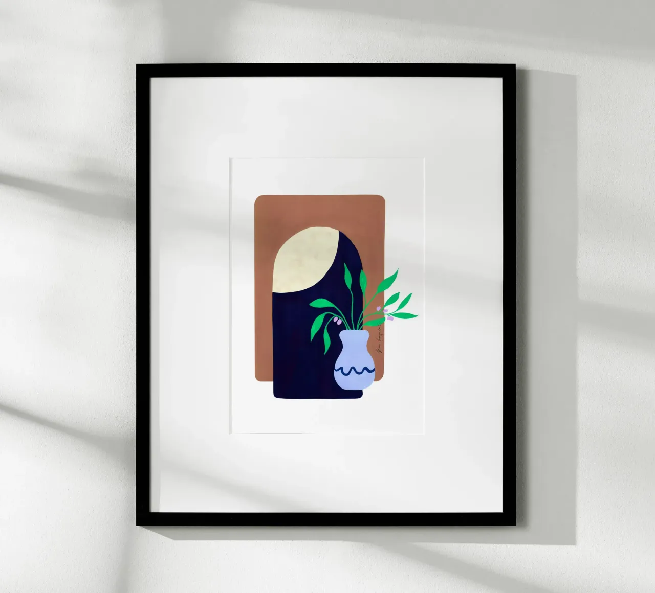 Olive Branch & Moonlight poster con telaio in plastica da karenmenzenbach