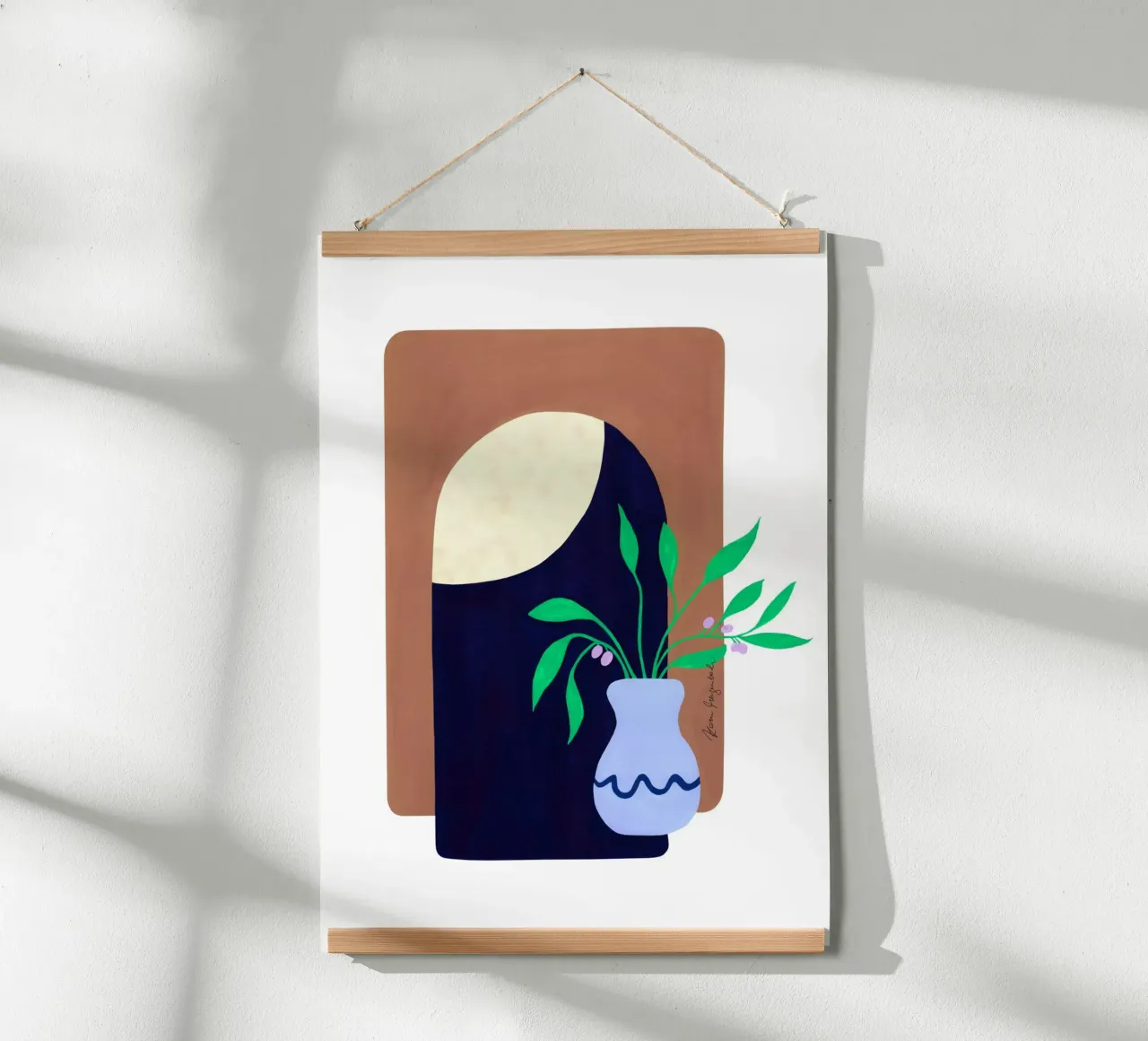 Olive Branch & Moonlight poster con telaio in plastica da karenmenzenbach