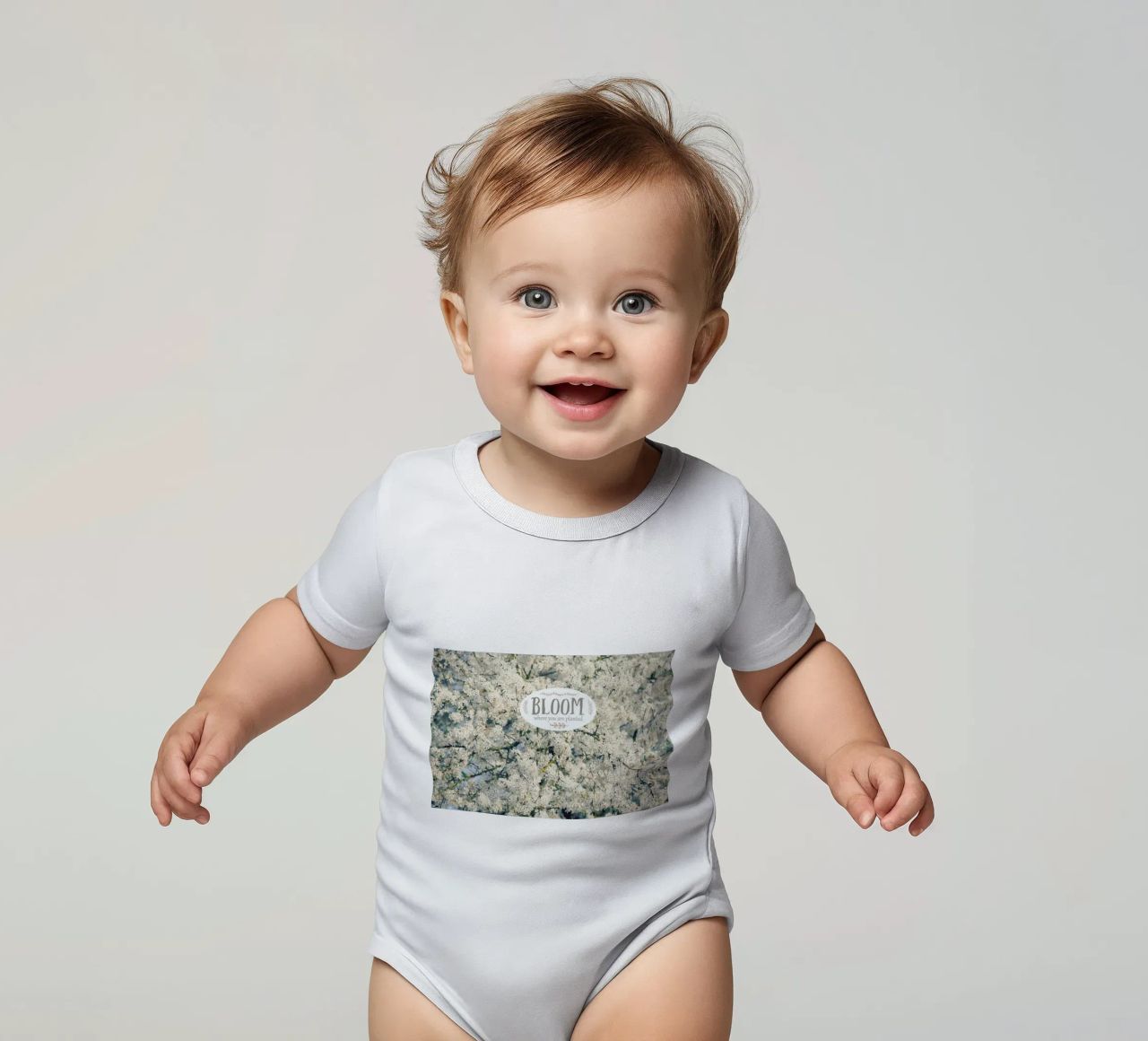 Bloom Where body neonato maniche corte da Robin Delean