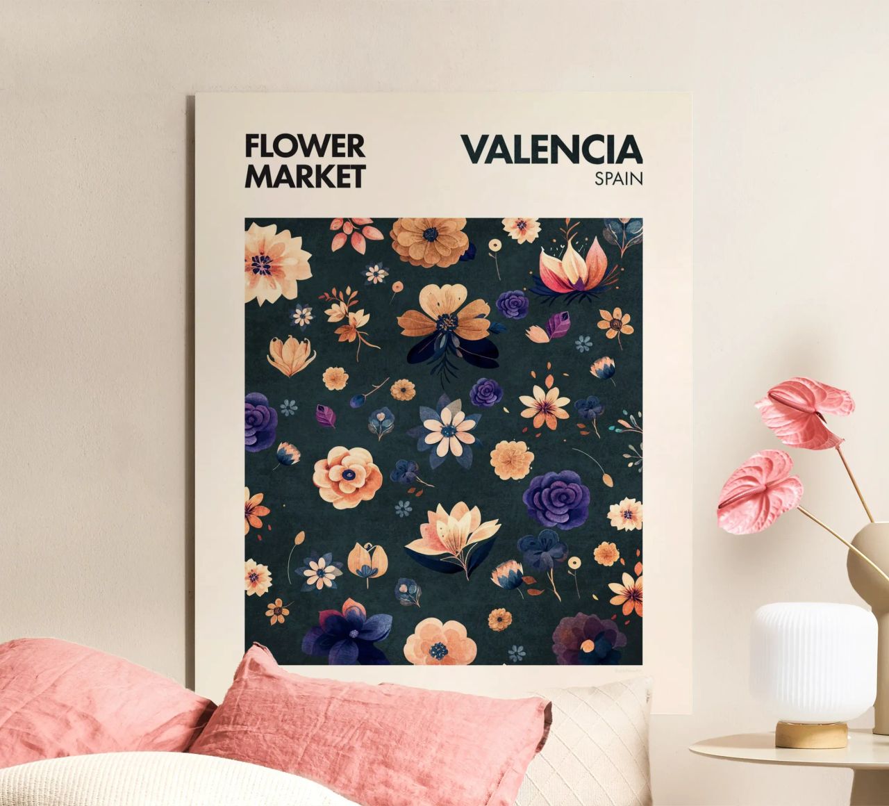 Flower Market - Valencia forex plate by Emel Tunaboylu