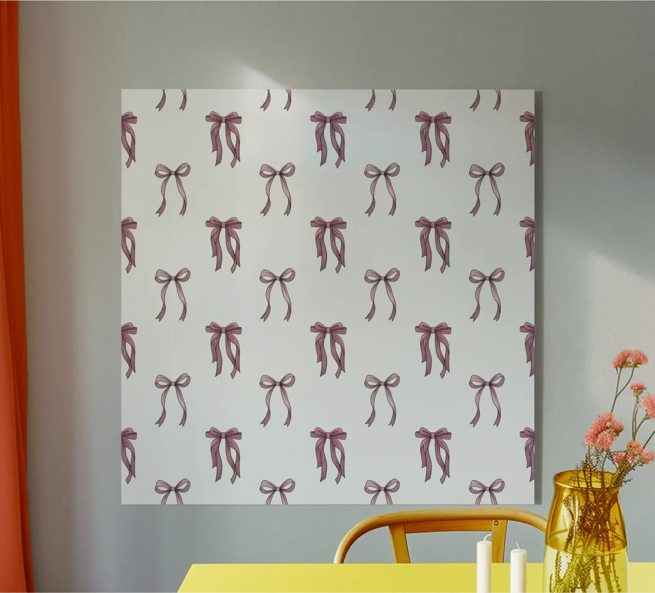 Coquette Bow pattern acrylic glass by Vivi Nicolin