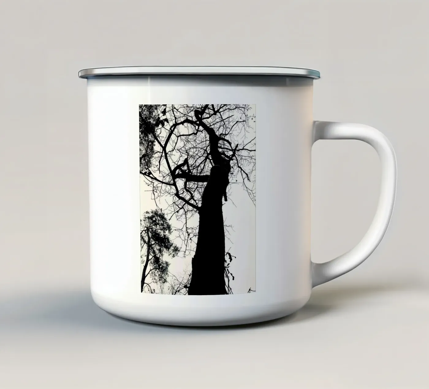 Winter tree enamel mug by SaraRosenbaum