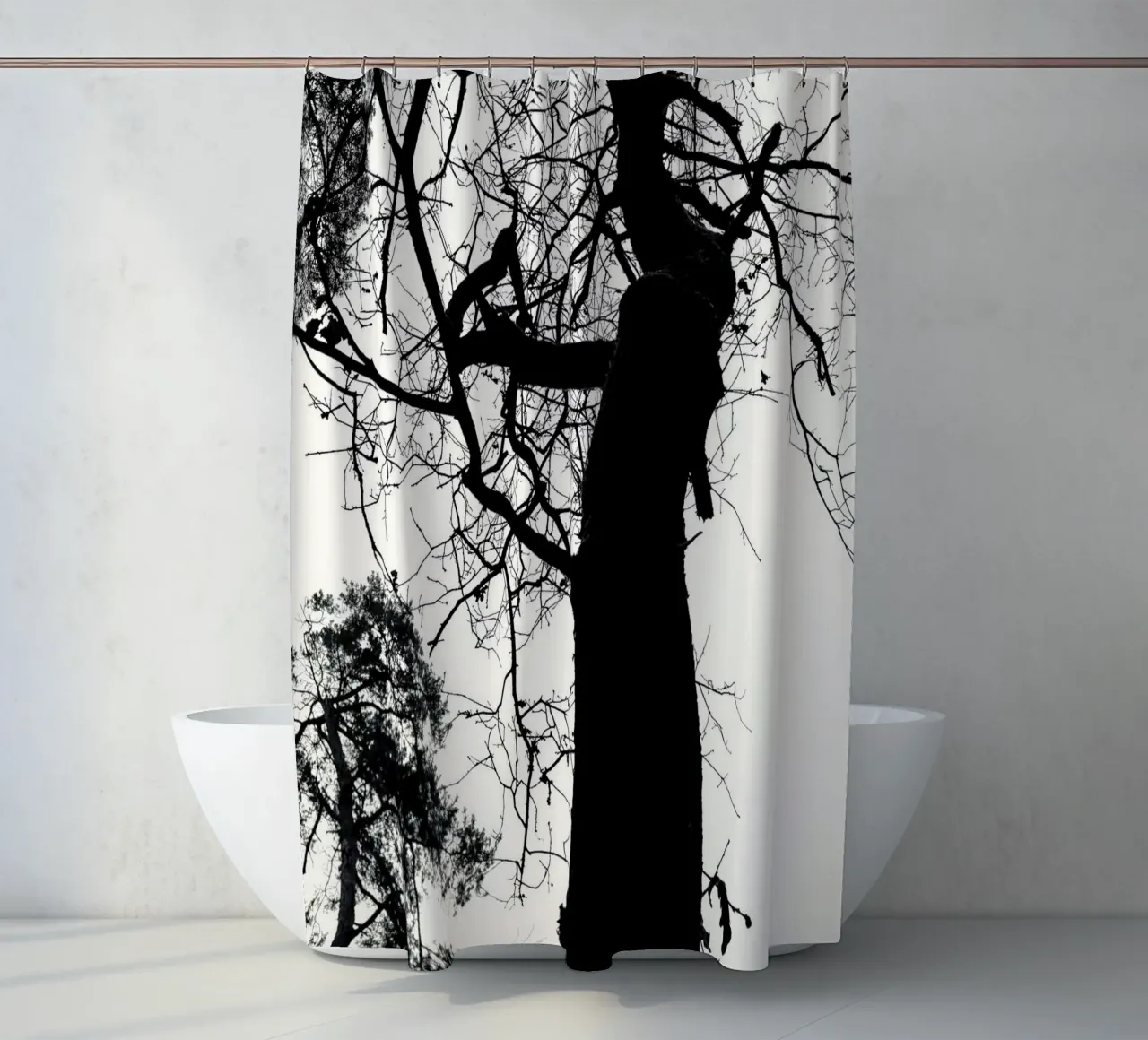 Winterbaum Duschvorhang von SaraRosenbaum