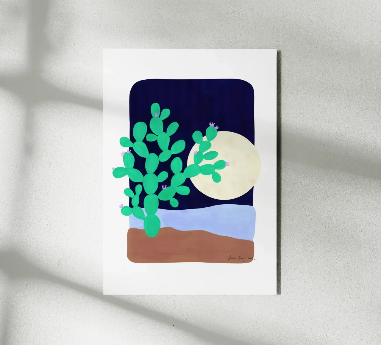 Cactus & Moonlight alluminio dibond da karenmenzenbach