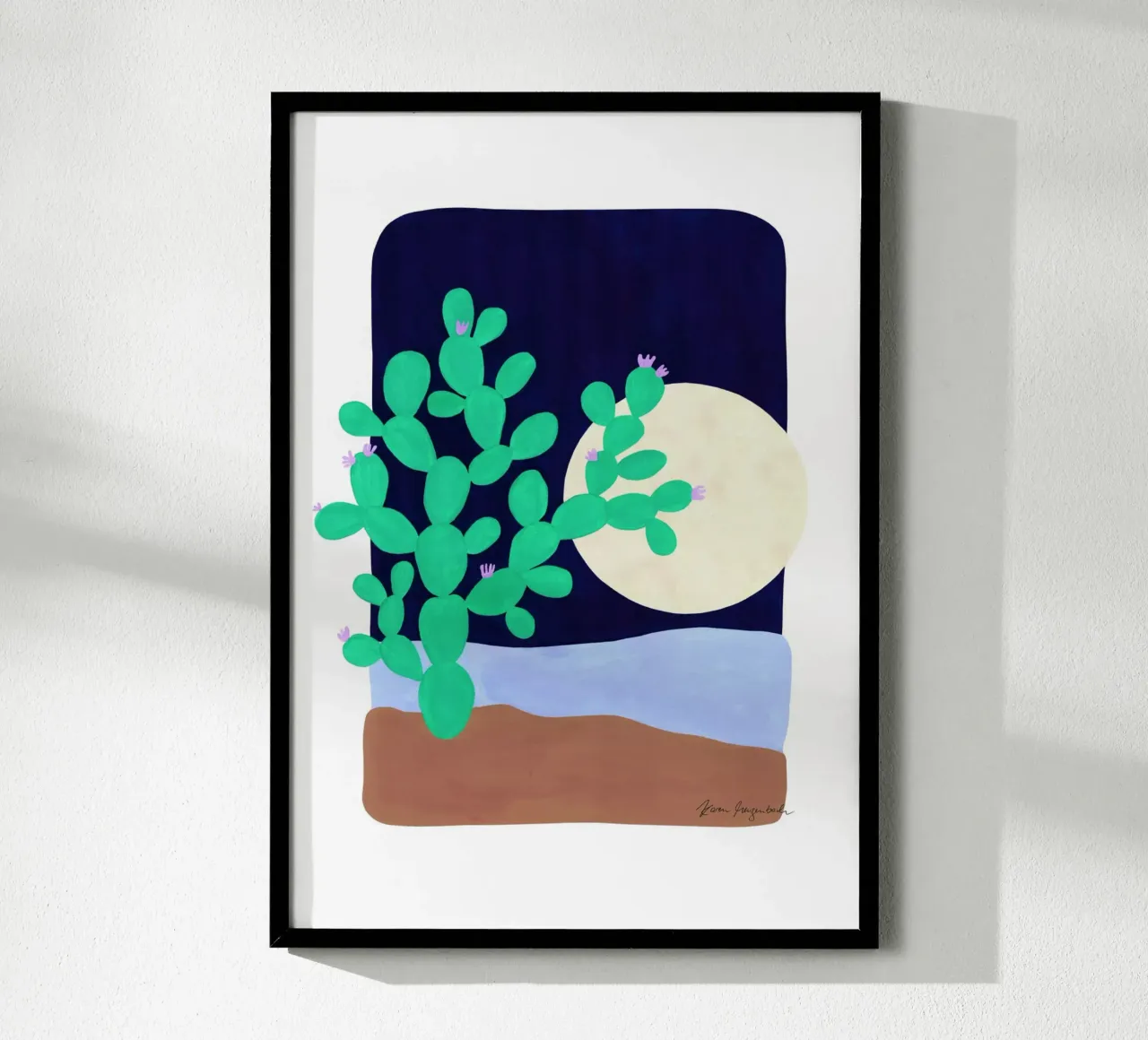 Cactus & Moonlight hahnemühle by karenmenzenbach
