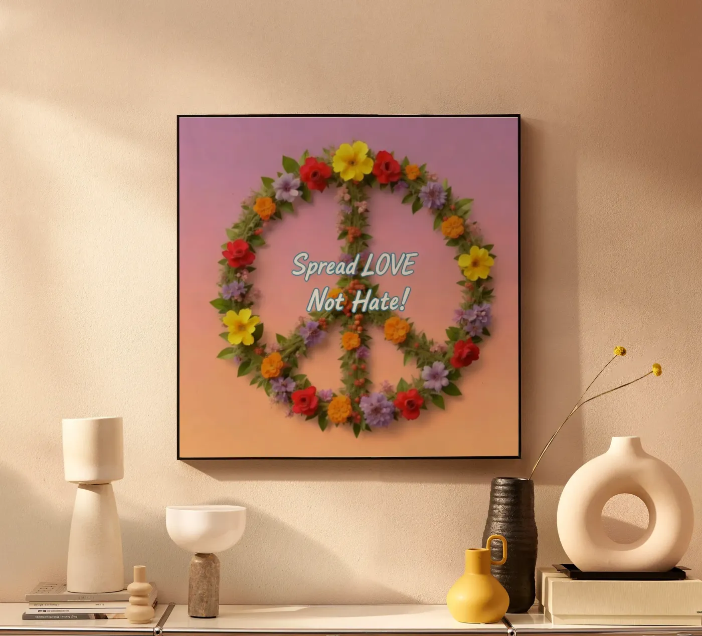 Spread Love - Not Hate acryl van livingyourway